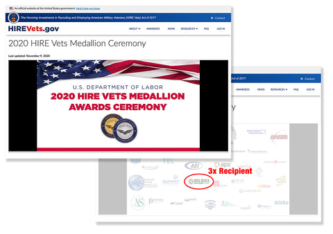 Hire Vets 3x Gold Award Winner
